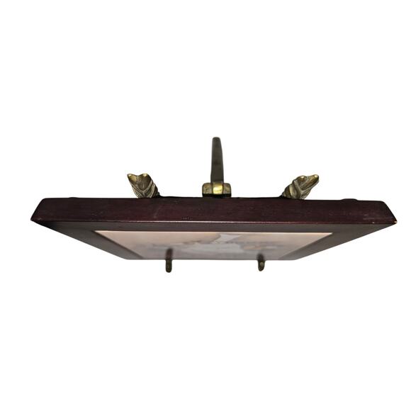 Jennifer Garant “Fat Chef on Bicycle” Framed Ceramic Tile Trivet / Wall Hanging - Picture 2 of 9